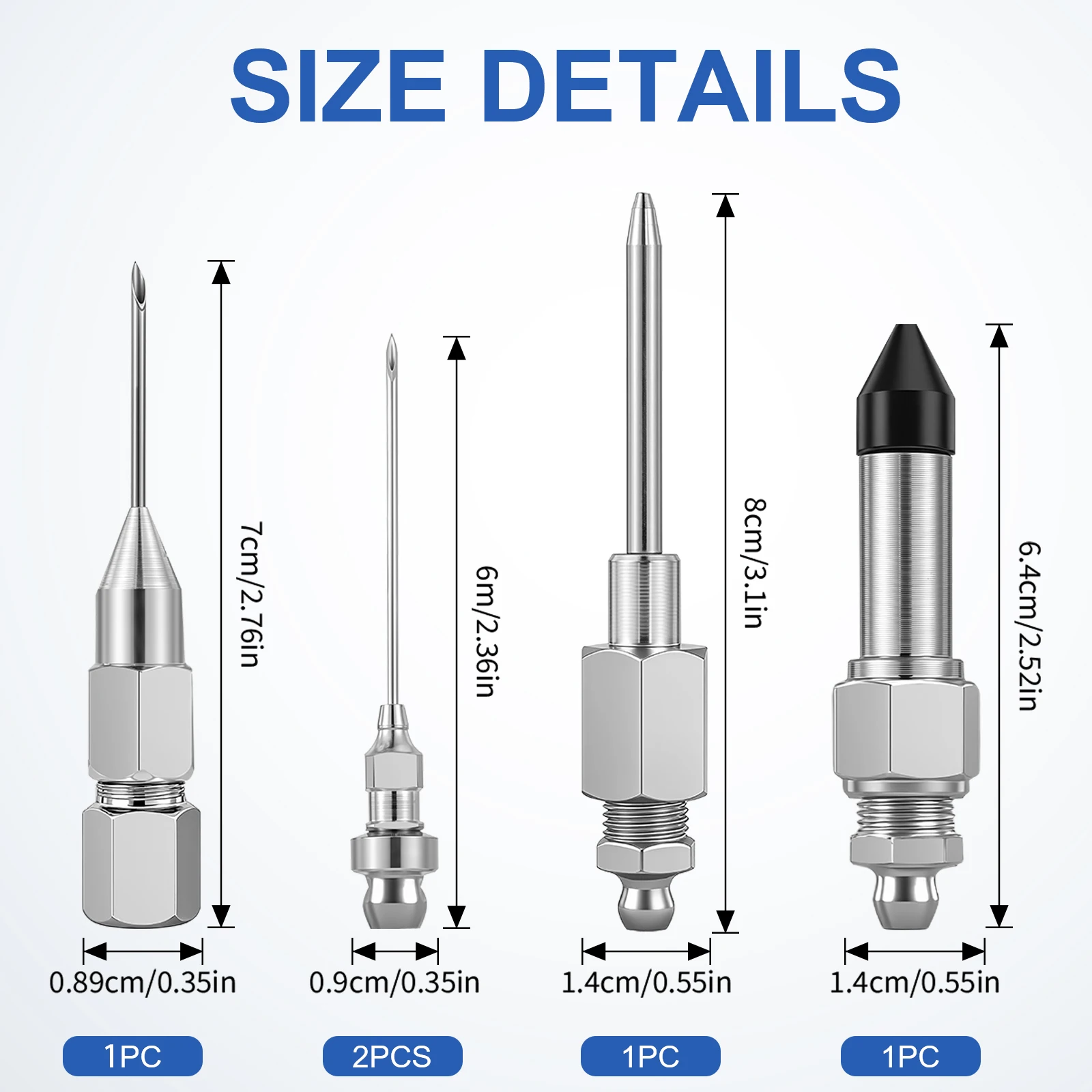 

5 шт., набор игл для смазочного пистолета, диспенсер, резиновая муфта, адаптер, съемные насадки для узких плотных помещений