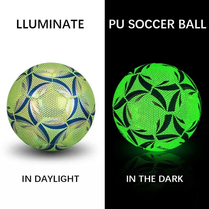 

Soccer Ball Luminous Night Reflective Football Glow In The Dark Footballs Size 4/5 Ball For Student Teenagers Outdoor Train