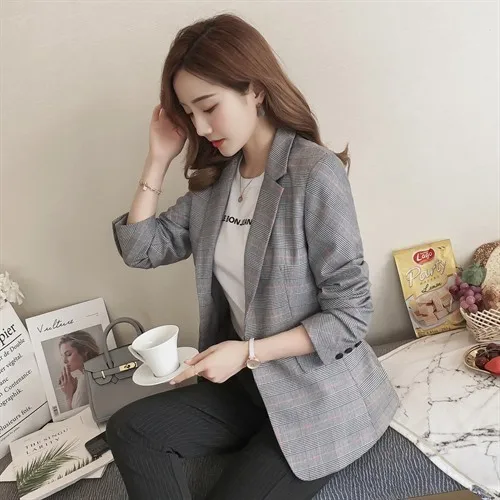 Ретро клетчатый костюм женское короткое пальто осенняя одежда 2024 новый