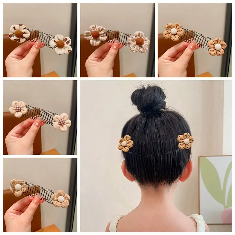 

Flower U Shape Hair Styling Comb Cute Fixed Combs Lattice Curve Needle Bangs Dots Headwear Invisible Extra Hair Holder Daily