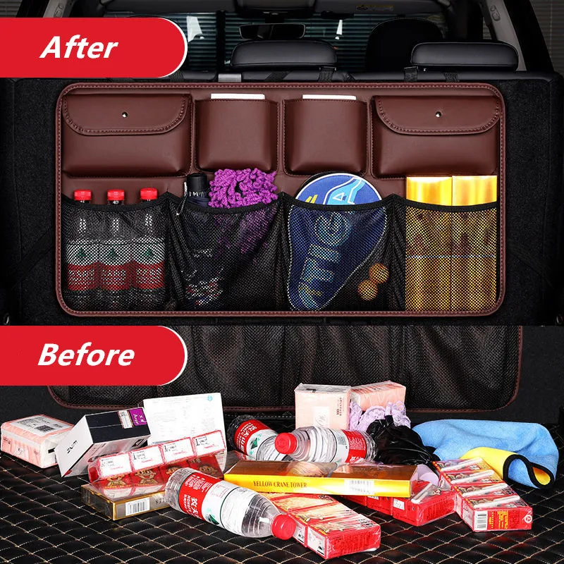 

Universal Car Trunk Storage Hanging Bag Seat Back Storage Bag Car Multifunctional Storage Net Pocket Car interior Accessories
