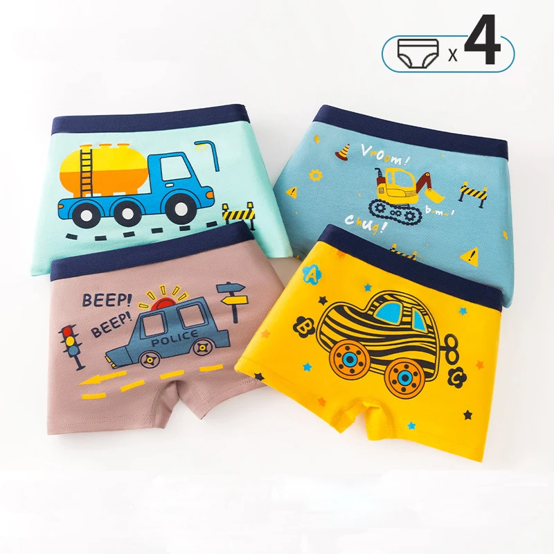 Детское нижнее белье для малышей 4 шт./лот детские удобные трусы с мультяшным