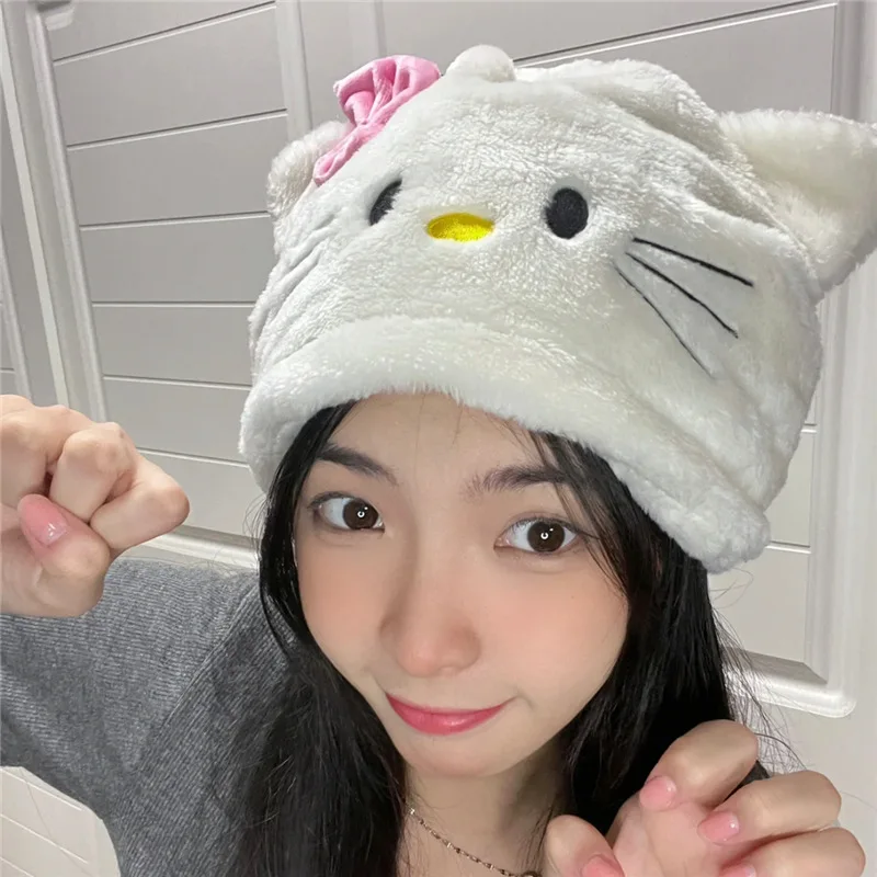 Женская плюшевая Шапка-бини зимняя модная с милым мультяшным рисунком теплая