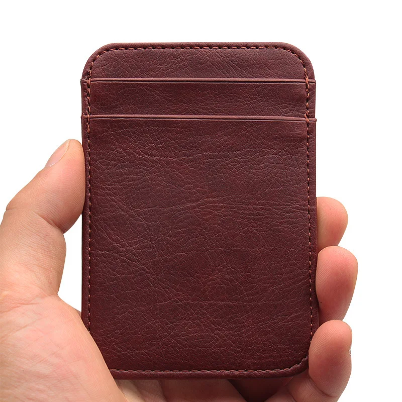 

Thin Leather Men Wallet Credit ID Card Holder Purse Money Case for Men Women Fashion Card Bag 11.5x8x0.5cm