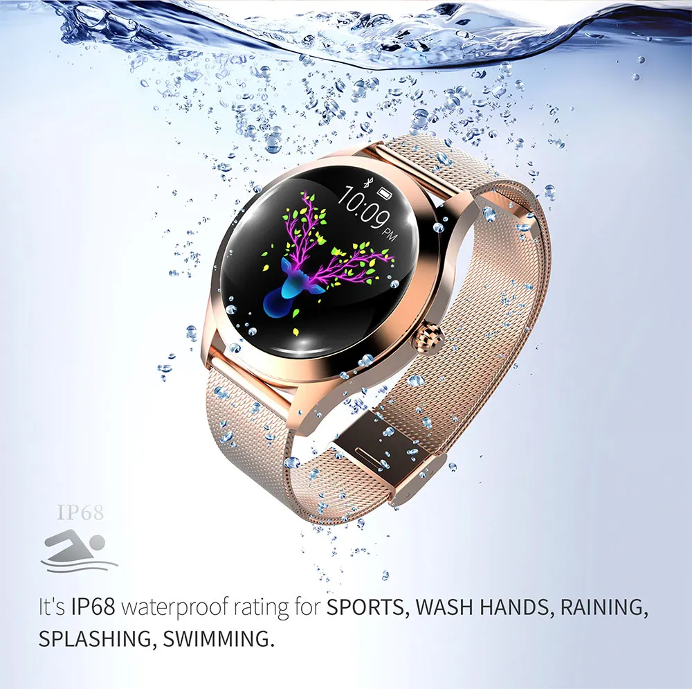 

Fashion Smart Watch Women IP68 Waterproof Heart Rate Monitoring Bluetooth For Android IOS Fitness Bracelet Smartwatch