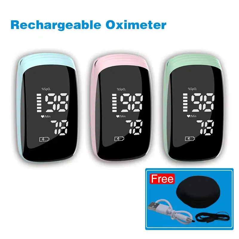 

Finger Pulse Oximeter Pulsioximetro SpO2 PR USB Rechargeable Adults and Children's One-key Oximetry Medical Blood Oxygen