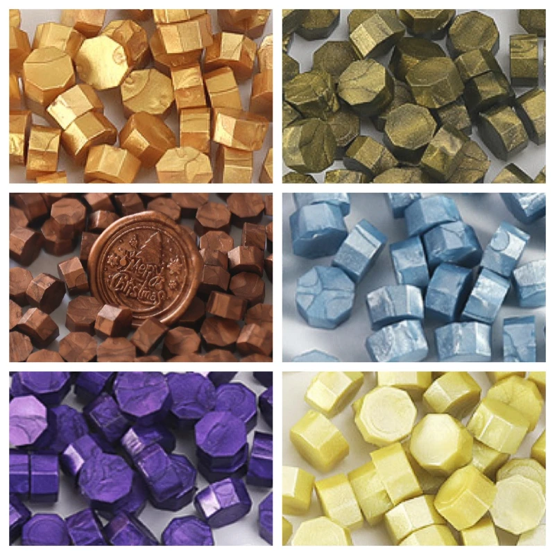 

500g Monochrome Pearlescent Lacquer Wax Particles Octagonal Wax Grains DIY Hand Account Scrapbooking Sealing Tool