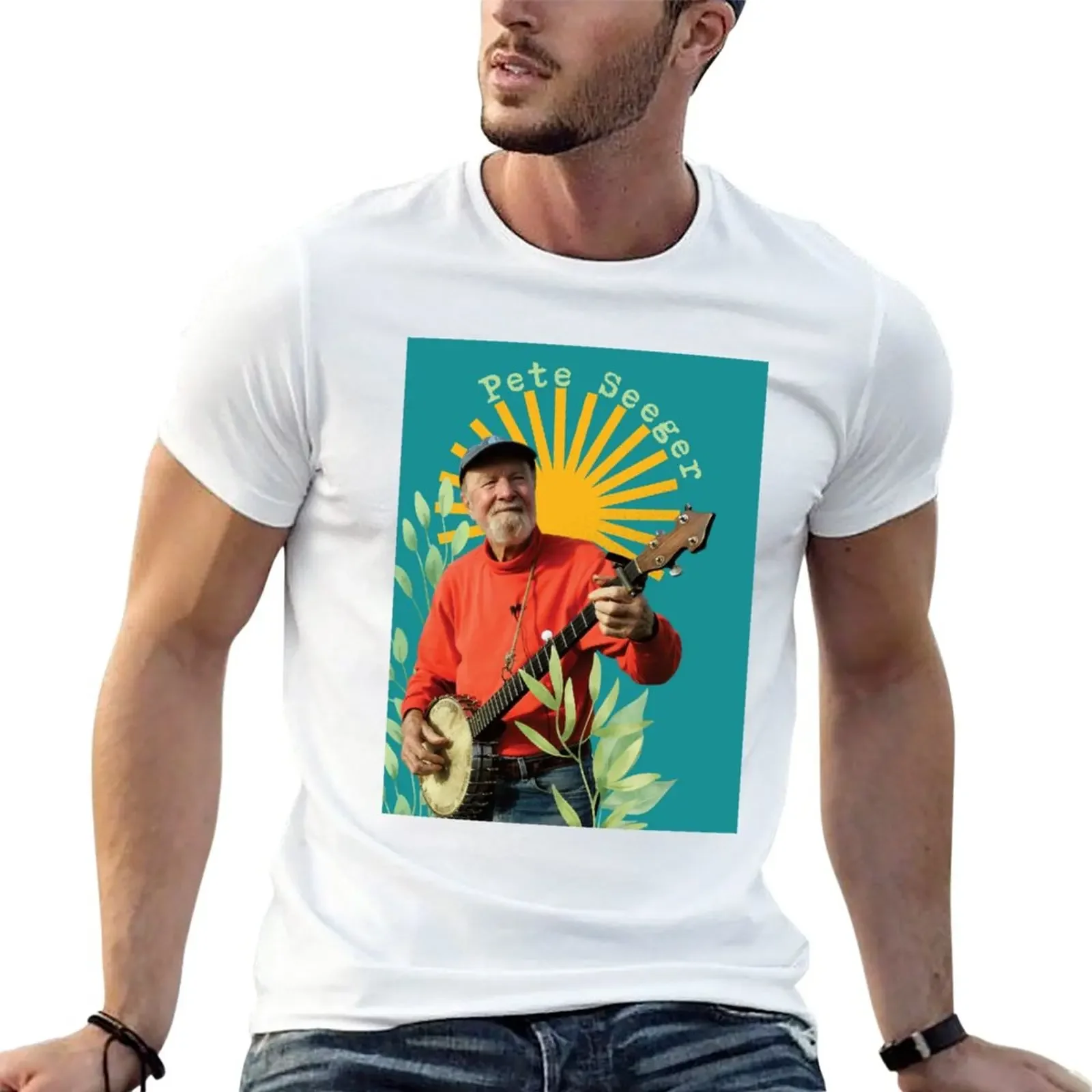 Мужские футболки Pete Seeger хлопок