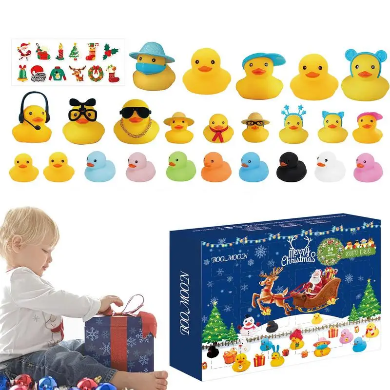 

Christmas Advent Calendar With 24 Rubber Ducks 24 Days Countdown Calendar Rubber Ducky Bath Toy Creative Christmas Gifts