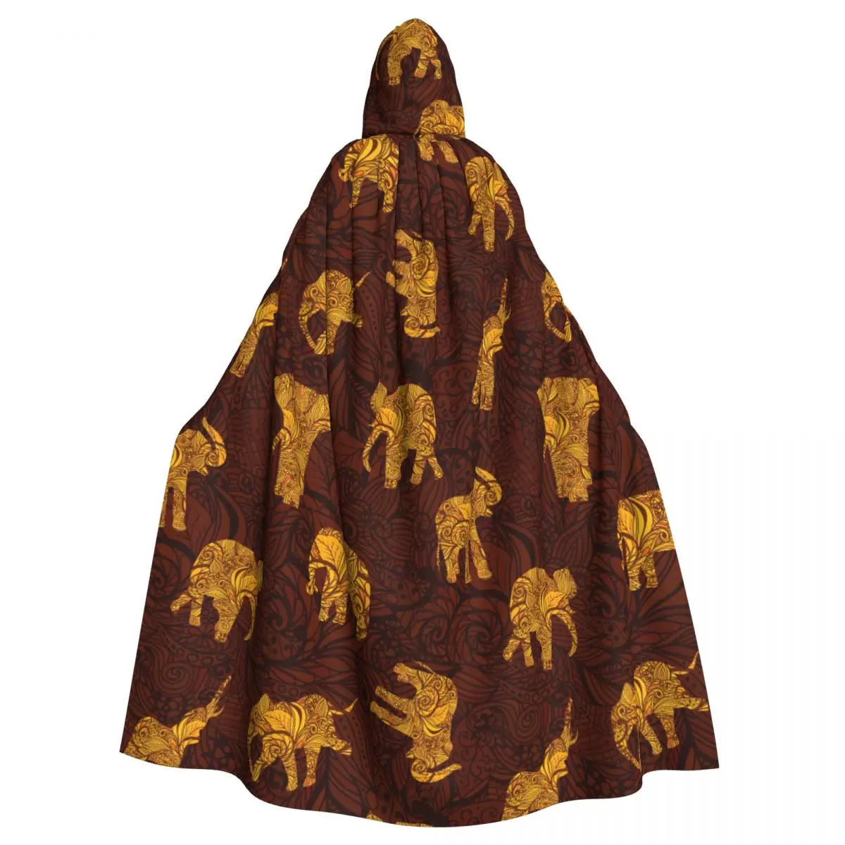 

Adult Cloak Cape Hooded Elephants In Indian Style Medieval Costume Witch Wicca Vampire Elf Purim Carnival Party
