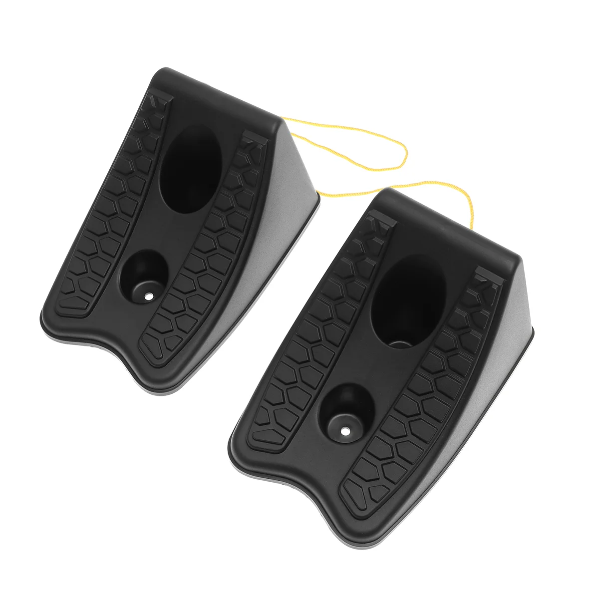 

2PCS Car Wheel Rubber Slider Block Block Wheel Ramp Triangle Rubber Skid Wheel Chocks(Black)