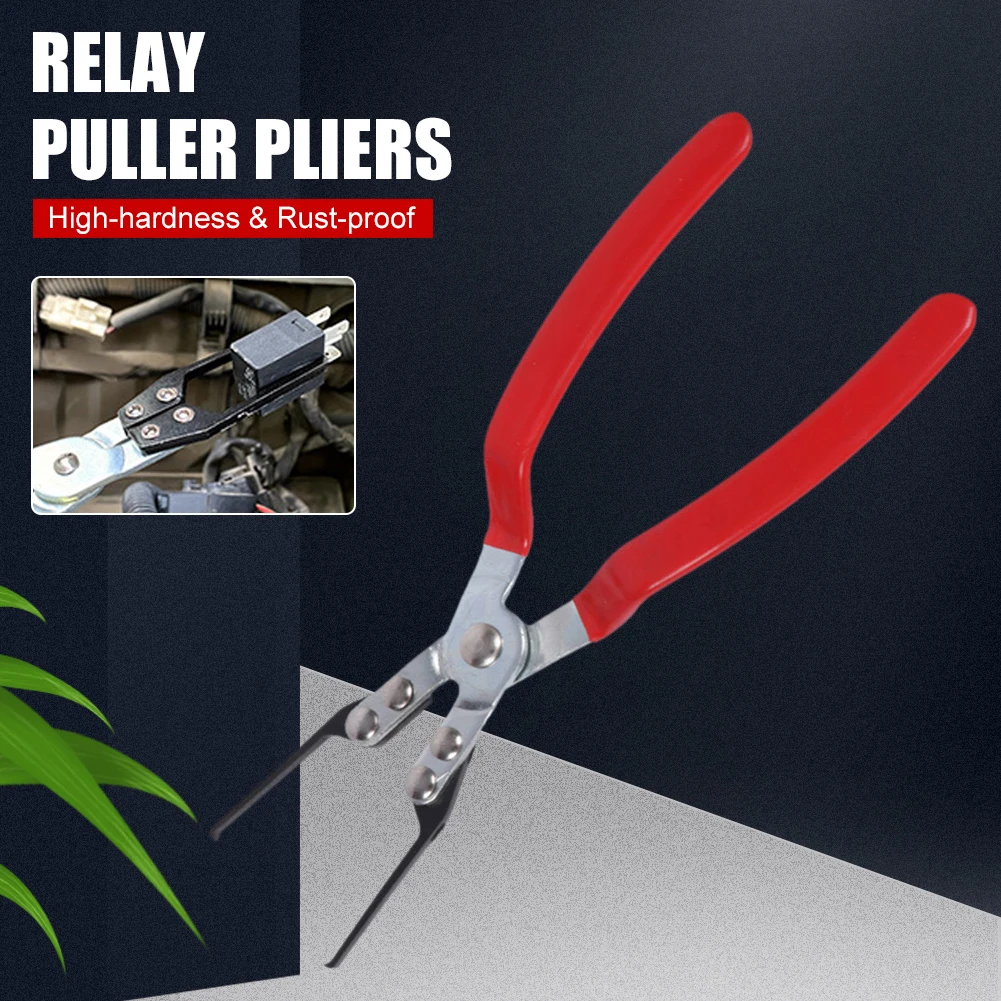 

Car Relay Puller Fuse Relay Disassembly Clamp Removal Pliers 23cm Metal Relay Remover Clip Non-Slip PVC Handle Car Repair Tool