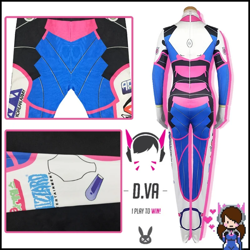 

D.Va Cosplay Costumes Dva Set Song Hana Siamese Cos Jumpsuits Tights Woman's Halloween Party Dress Overwatch Role Play Suit