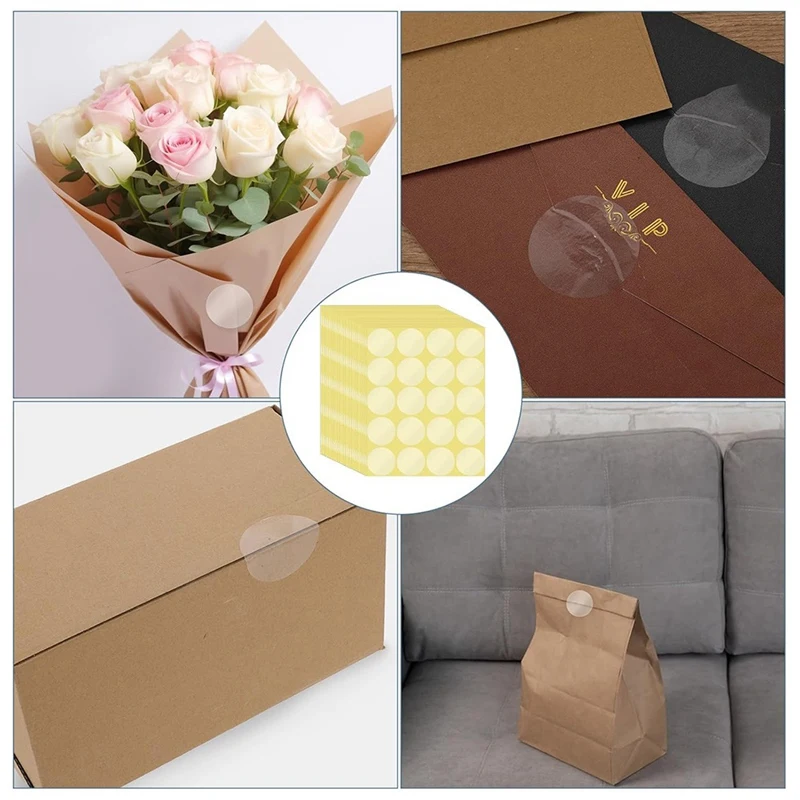 BEAU-500 шт. 2-дюймовые круглые прозрачные наклейки с печатью на конверте вафельные