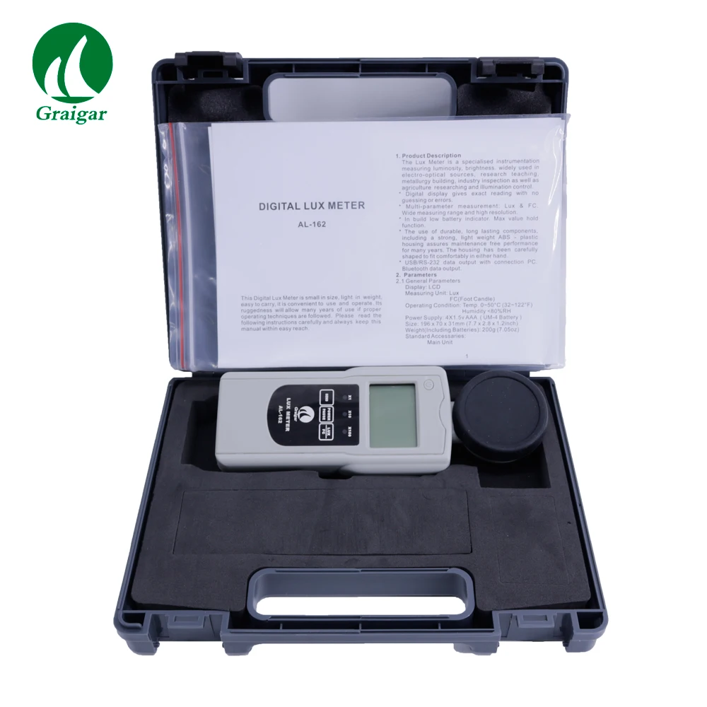 

AL-162 Digital Lux Meter Portable Luminometer Photometer Brightness Tester Measuring Range 0~50,000 Lux