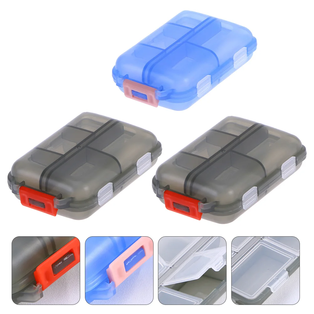 

3pcs Double Layer Case with 10 Compartments Travel Portable Box