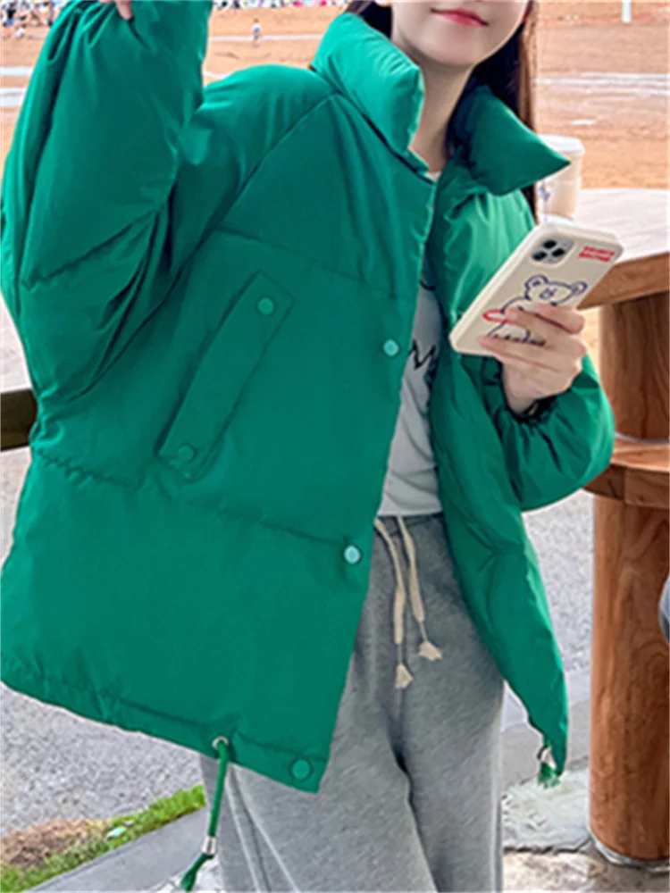 Coat Winter Jacket for Women 2022 Casual Loose Thicken Warm Parkas Korean Fashion Stand Collar Outwear