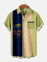 2022 hot selling camisa masculina striped stitching refreshing playa shirts fashion trend shirts seaside holiday shirt men top