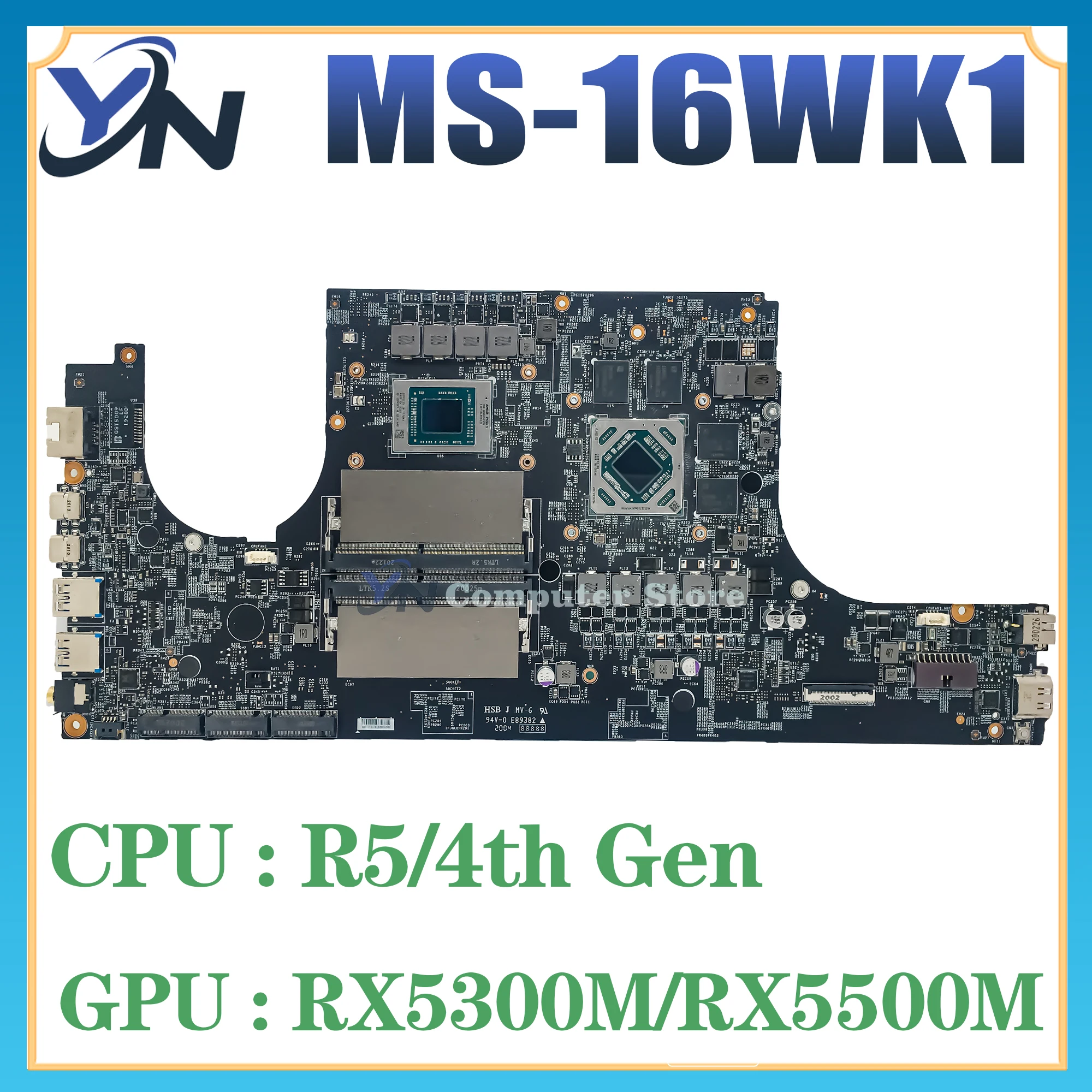 

MS-16WK1 Laptop Motherboard For MSI MS-16WK BRAVO 15 A4DDR R5-4600H R7-4800H RX5300M-3G RX5500-4G Mainboard 100% Test OK