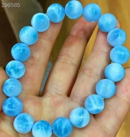 natural blue larimar gemstone round beads bracelet 10 5mm water pattern stone larimar women men aaaaaaa