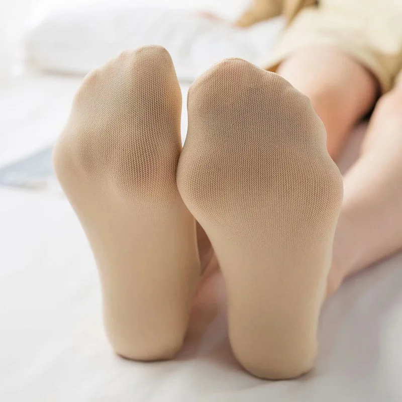 5 Pairs/Lot Socks for Women Butterfly Sexy Summer Thin Silicone Non-slip Boat Silk Socks Female Soft Breathable Invisible Sox