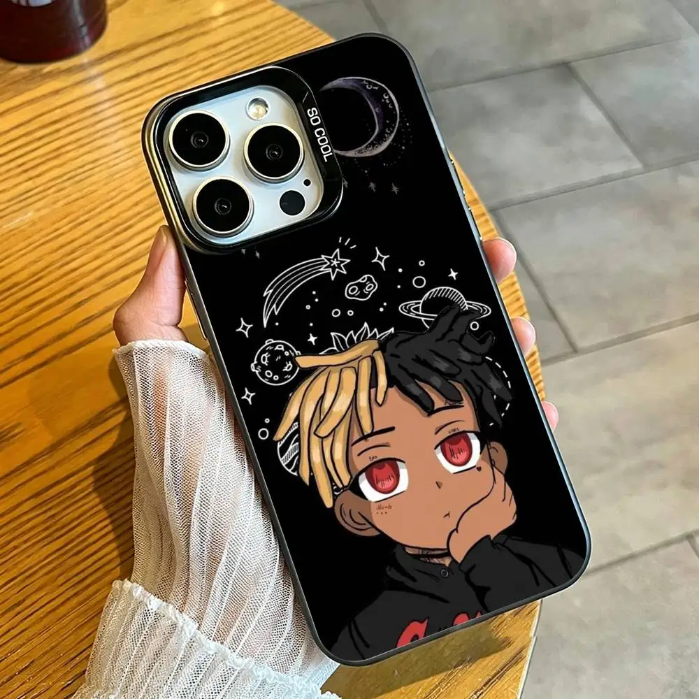 Фото xxx xxxtentacion-n Чехол для телефона для iPhone 17, 16, 15, 14, 13, 12, 11, Mini, Pro, E, MAX, серебристо-белый, матовый, в стиле Candy. №2