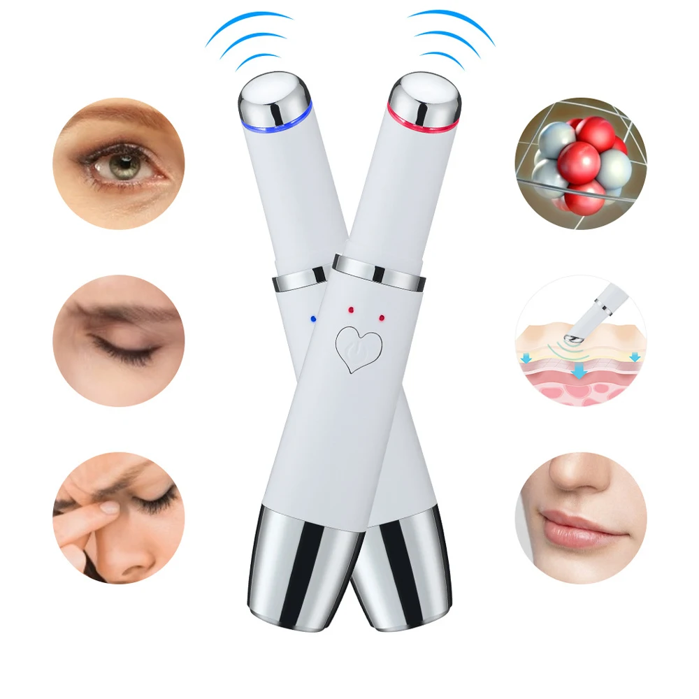 

Home Rechargeable Eye Beauty Instrument Lip Beauty Instrument Color Light Eye Massage Pen for Remove Dark Circles Eye Wrinkles
