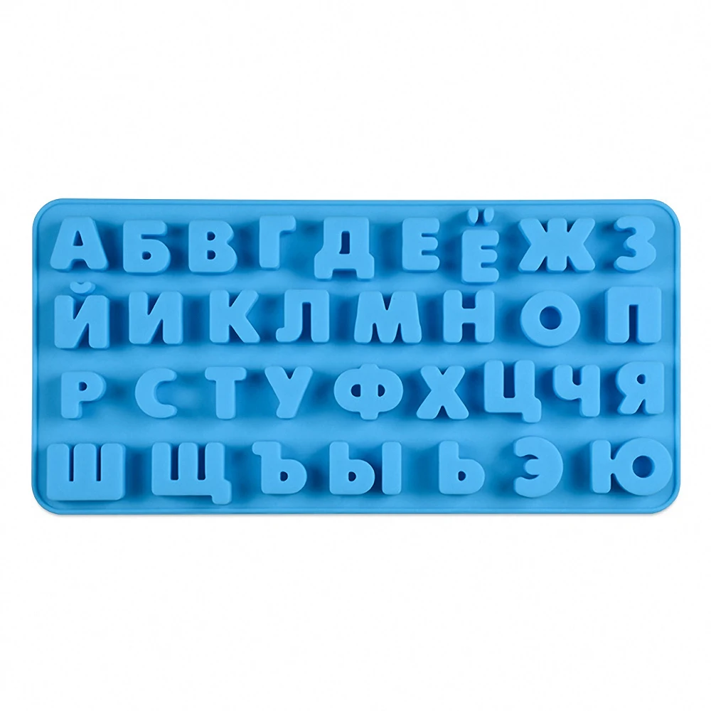 

3D Russian Alphabet Letters Silicone Mold Chocolate Mould Cake Decorating Tools Tray Fondant Molds Jelly Kitchen Baking Mould