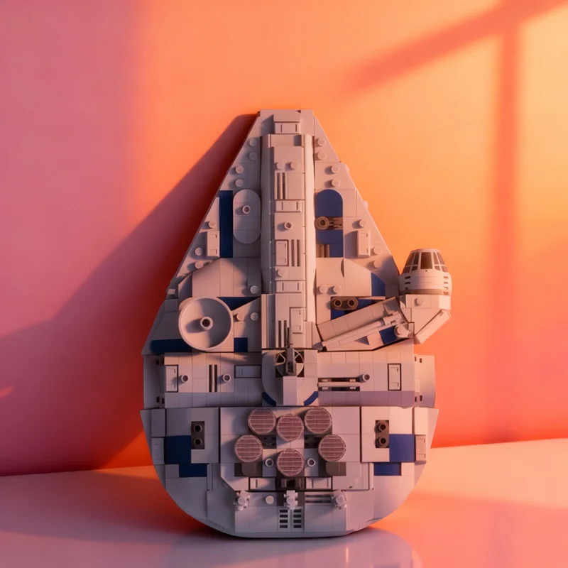 Фото 982 детали MOC Star Battle MOC PiXEL DANs SOLO FALCON MIDI SIZED, модель-конструктор, архитектурные блоки, DIY, рождественский подарок, игрушка №1