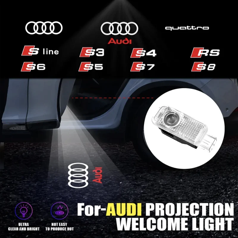 Лазерный проектор для Audi A3 8V 8P A6L A5 A7 Q3 Q5 Q7 A4 B5 B6 B7 B8 A1 RS TT S3 S6 Sline Quattro
