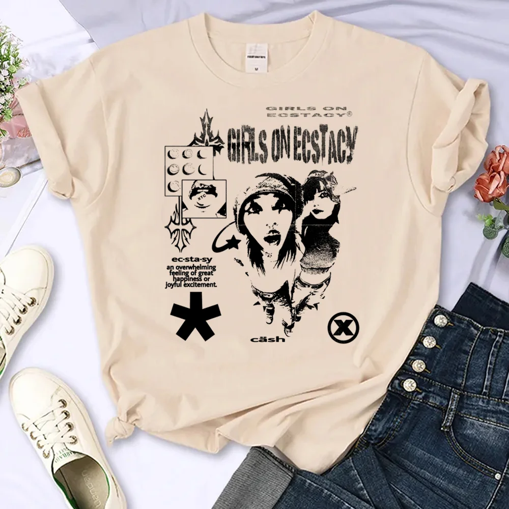 

Y2k Top Print t-shirts women summer Tee girl Japanese 2000s harajuku clothing