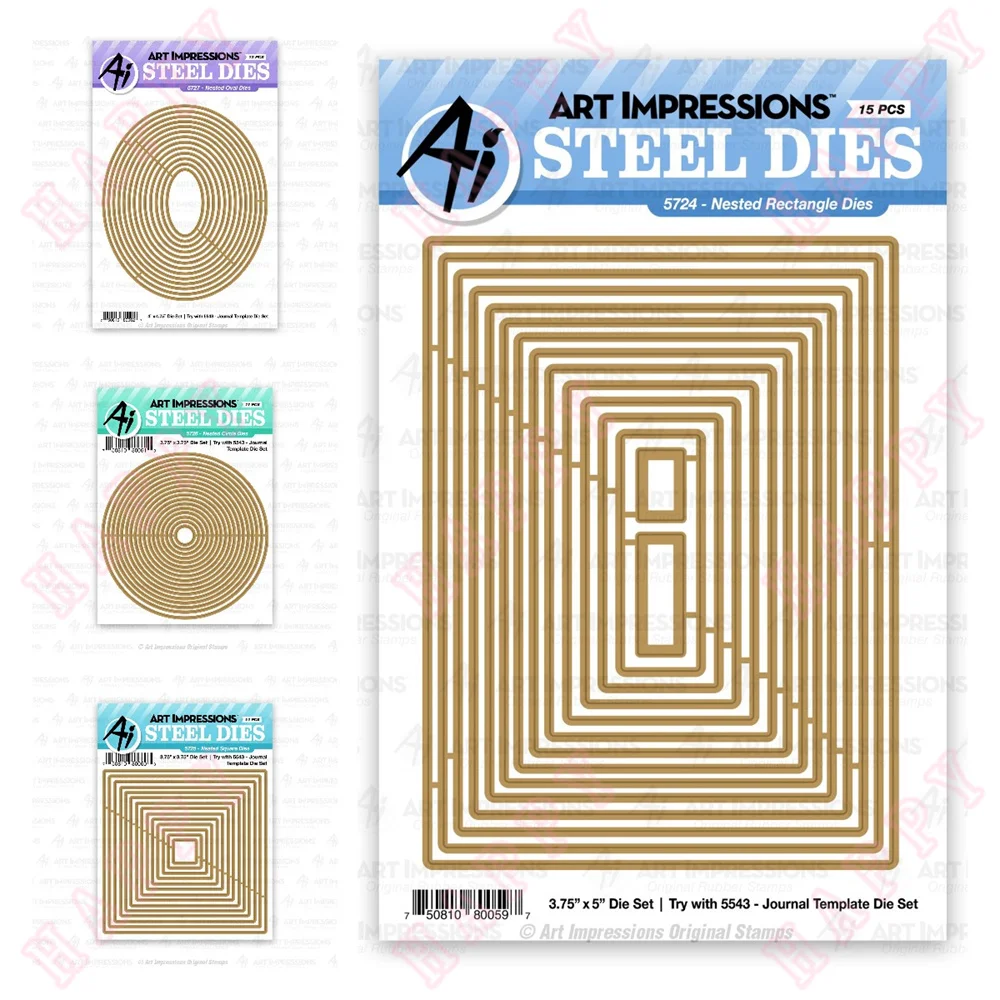 

Metal Cutting Dies Nested Square Rectangle Oval Circle Scrapbooking Diary Decoration Paper Craft Embossing Template DIY Handmade