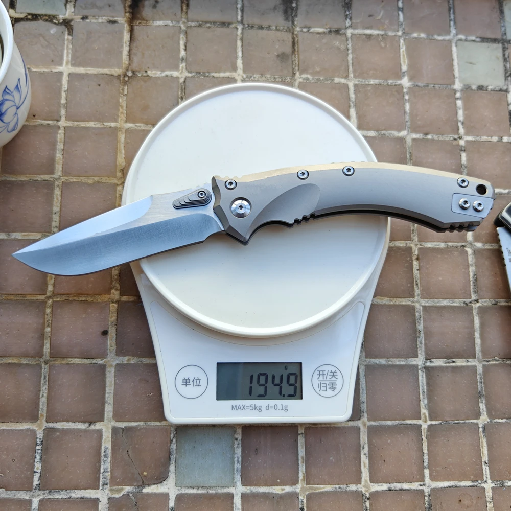 Фото Складной нож Mai's Real D2 Blade Amphibia RamL Руководство TC4 Титановая ручка Керамический карманный подшипник Кемпинг Охота Открытый EDC Инструмент №5