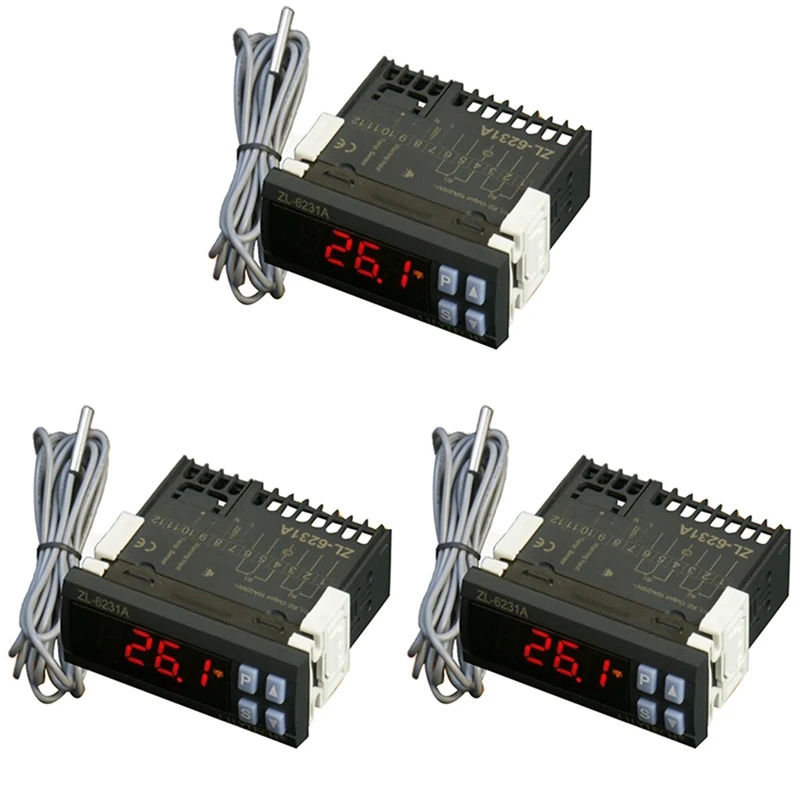 

3X LILYTECH ZL-6231A, Incubator Controller, Thermostat with Multifunctional Timer, Equal to STC-1000, or W1209 + TM618N