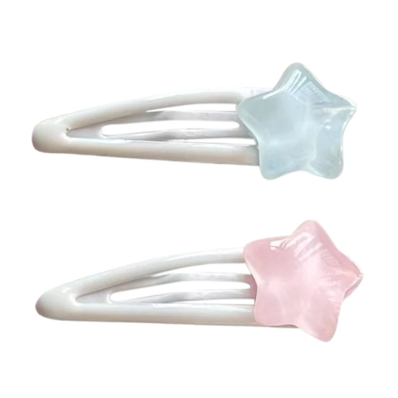 

Jelly Star Y2K-Style Star Mini White Hairpin Cute Bangs Clip Hairpin Y2K-Style Ornaments for Women Girls Clear