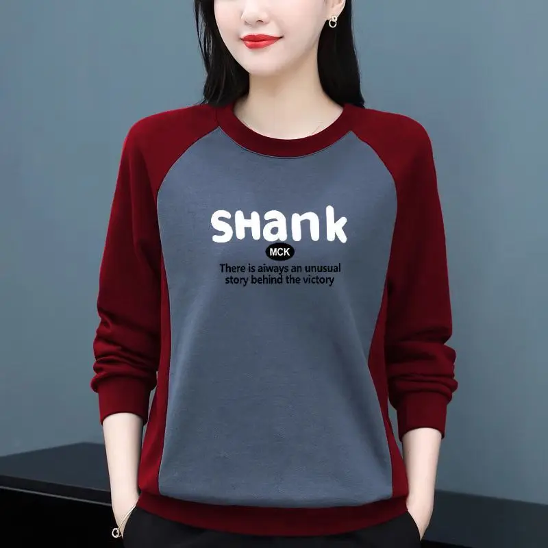 Футболка женская однотонная с круглым вырезом повседневный простой пуловер