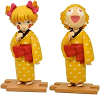 2 in 1 anime demon slayer figure kamado tanjirou agatsuma zenitsu kawaii pvc decor model action figurine kids adult toys gifts
