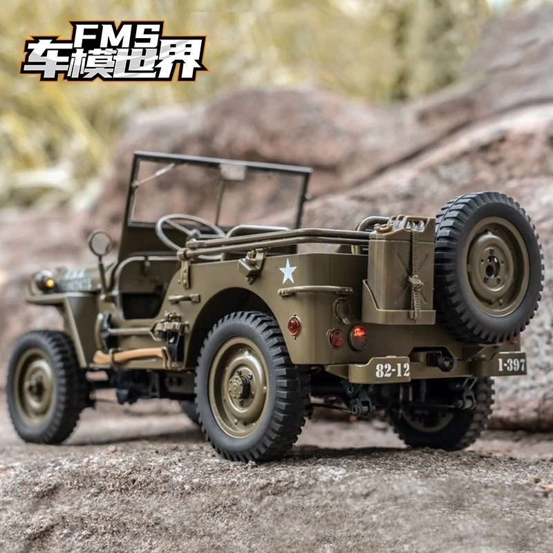 1:12 Rc Fms Mb Willys Jeep Off Road Vehicle 82 Ковш-грузовик 1941 для Elcectric Model 4wd Rtr Гусеничный