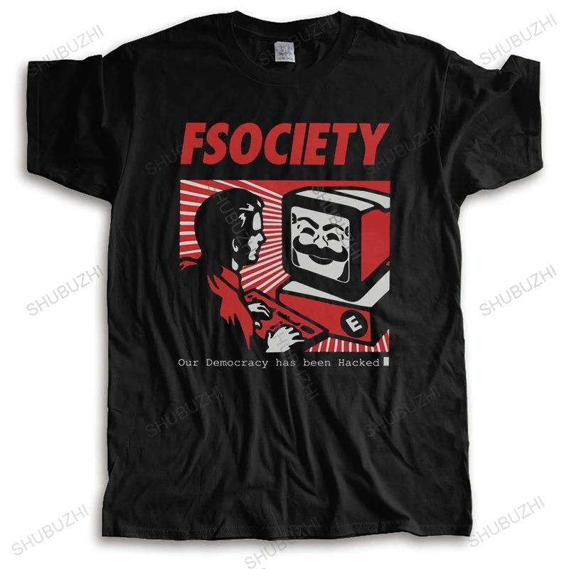 Забавная футболка Mr Robot мужская хлопковая FSociety с короткими рукавами F Society Hacker