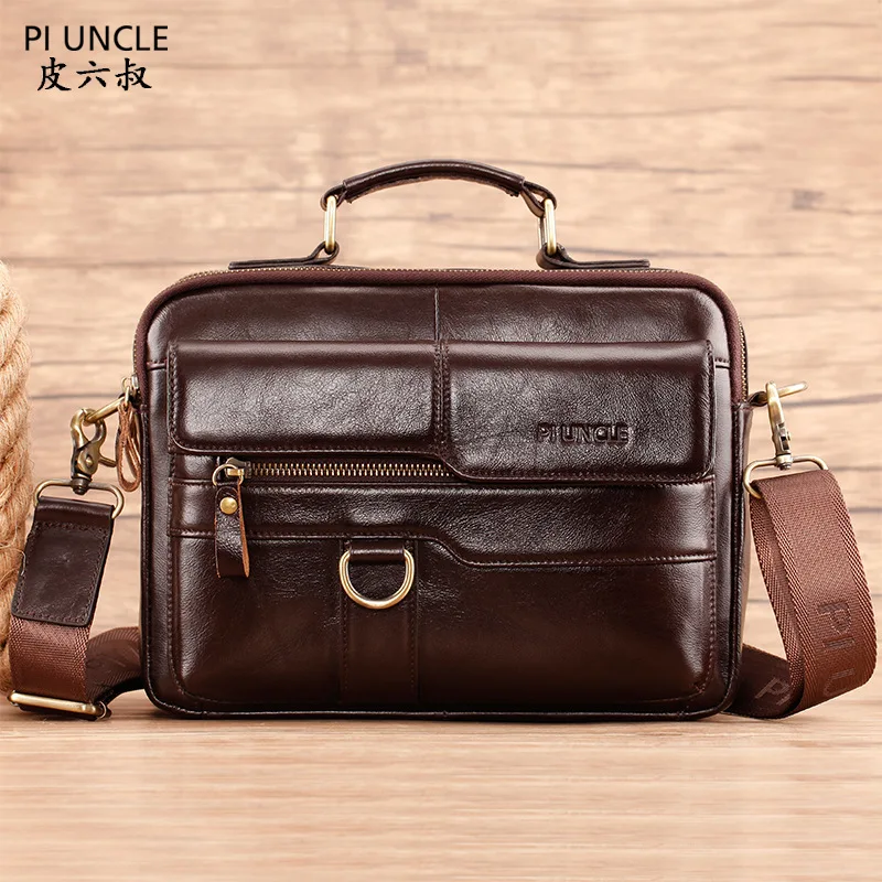 Designer Fashion New Leather Men's One-shoulder Crossbody Bag Multifunctional Handbag Casual Large Capacity Briefcase