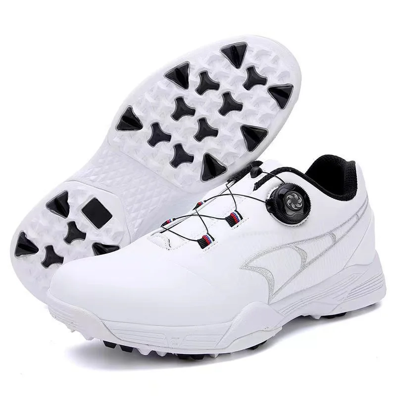 Professional Golf Shoes Men Automatic Knob Retractable Shoelace Golf Sneakers Comfortable Walking Footwears for Golfers