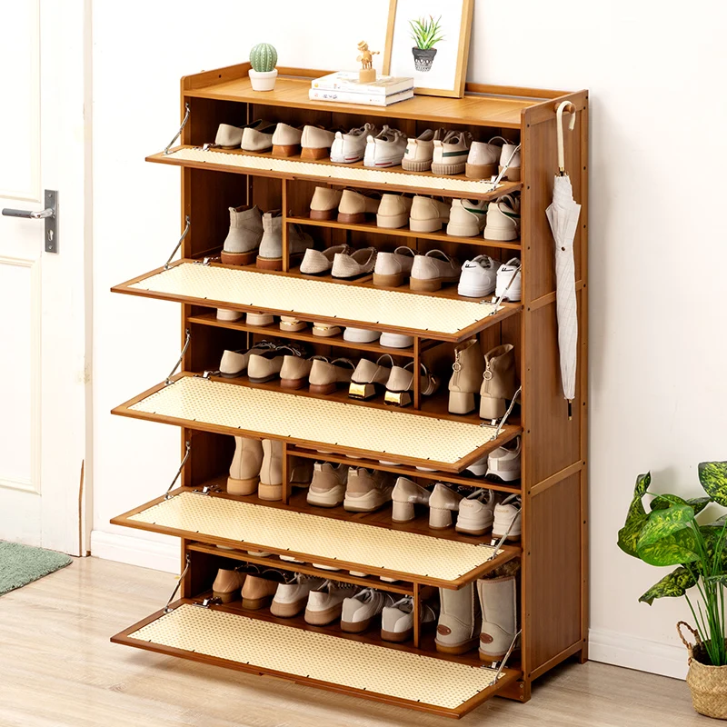 

Shoe Cabinet Door Shoe Shelf Simple Ultrathin Storage Artifact Rotating Solid Wood Entry Door Cabinet Zapatera Furniture WKSC