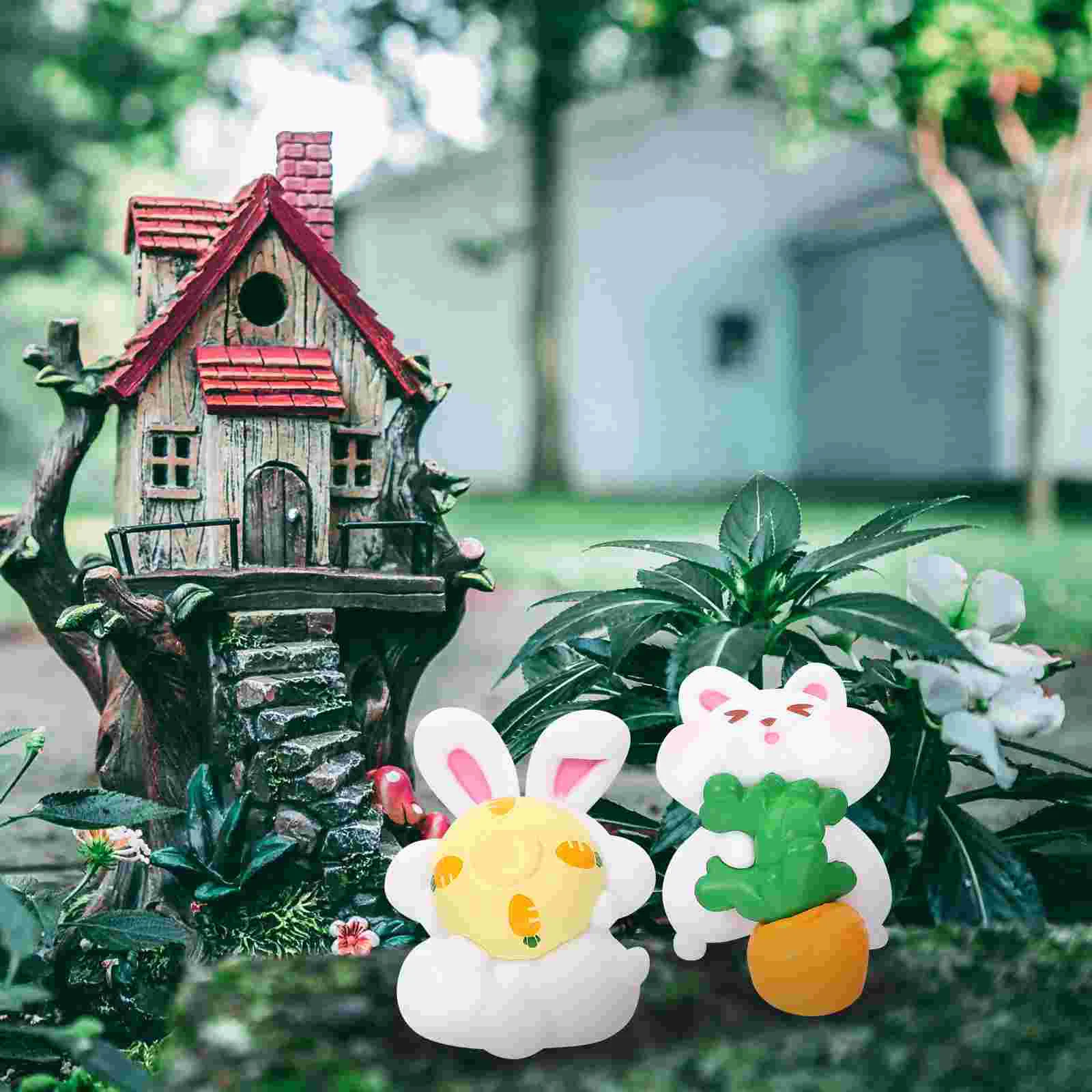 6 шт. украшения жареный кролик пейзаж соответствующий домашний дом для