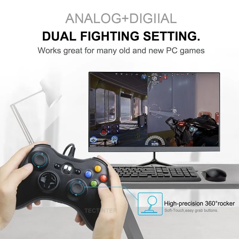 USB Wired Vibration Gamepad Joystick For PC Controller For Windows 7 / 8 / 10 Not for Xbox 360 Joypad with high quality