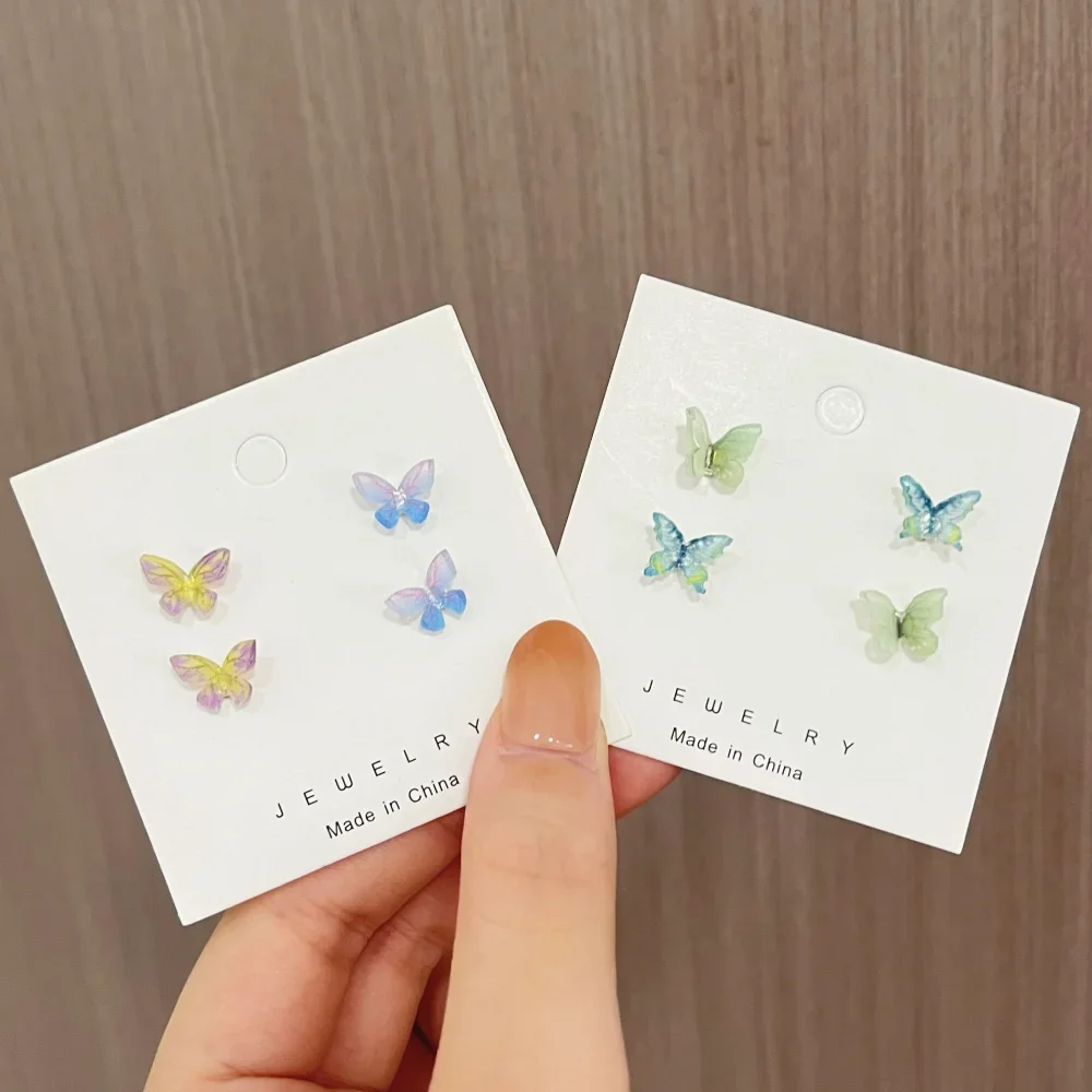 

Simple Colorful Fairy Stereo Butterfly Stud Earrings for Women Mini Cute Butterflies Earring Party Fashion Jewelry Accessories