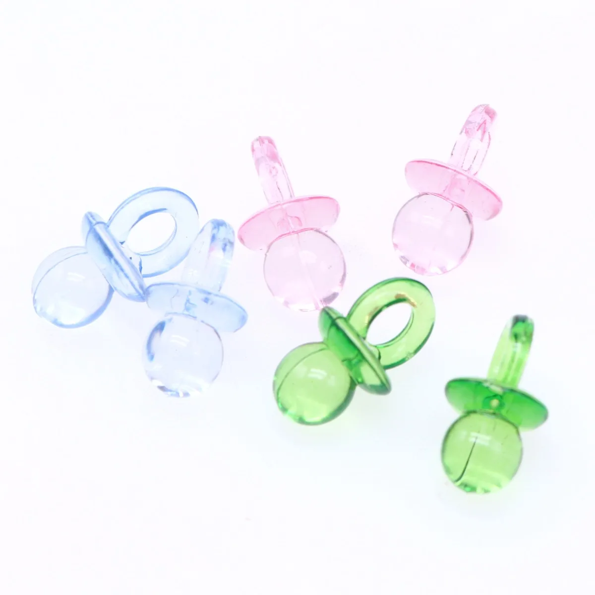 

50Pcs Multicolor Transparent Acrylic Mini Pacifier Baby Shower Party Favors Decor DIY Girl Boy Birthday Festival Party Supplies