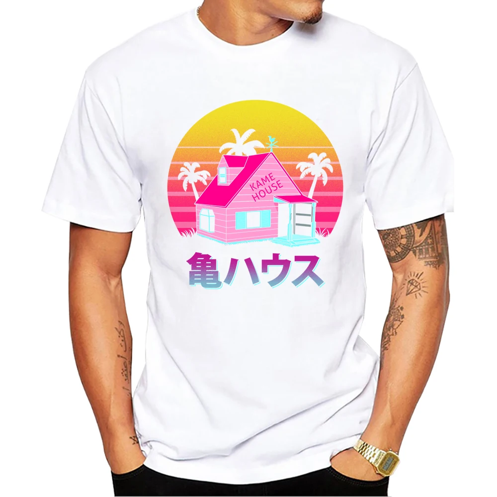 Teehub O-Ausschnitt Kurzarm männlich lässig Kame Haus Tops Vintage Streetwear Japan Anime Print Herren T-Shirt Herren Kleidung – Detail 6