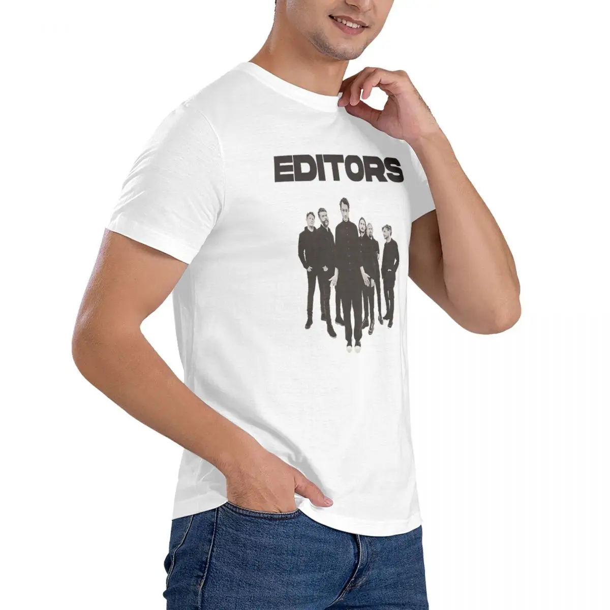 Футболка мужская с коротким рукавом и круглым вырезом хлопок логотипом группы