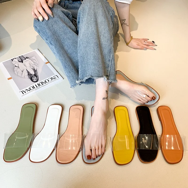 

Slippers Women Wear 2023 Spring and Summer New Korean Version Women's Shoes Fashion One Word Loafer Flat Bottom Sandals Women