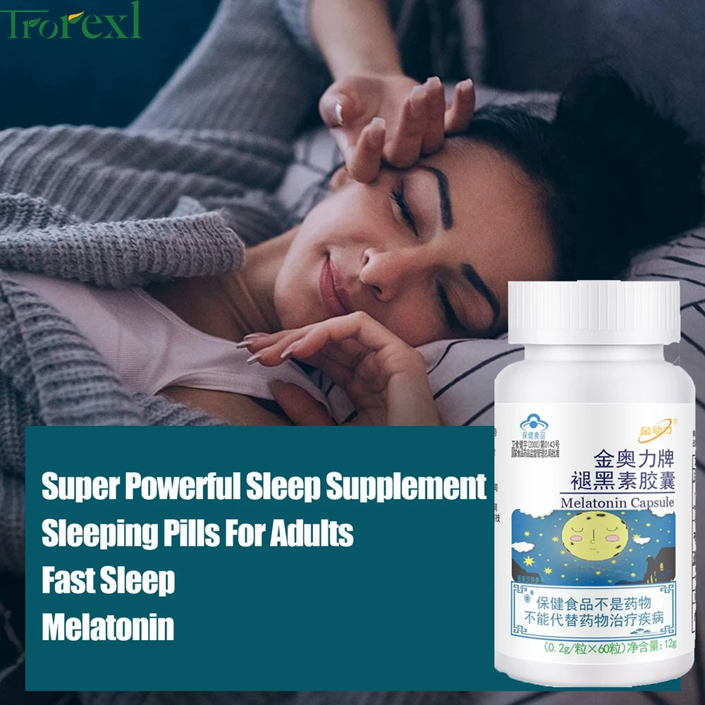 

Trorexl Night Time Sleep Aid Help Improve Insomnia for good sleep 1 capsule before bed 200mg, 60Counts